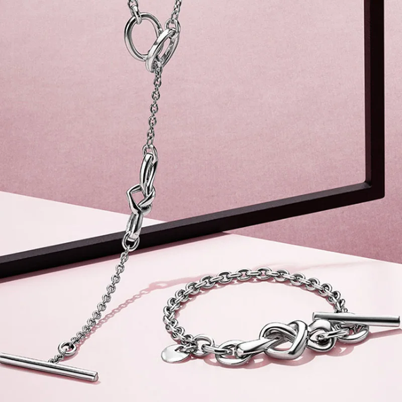 Браслет с завязанным сердцем и Т-образной застежкой | Украшения аксессуары