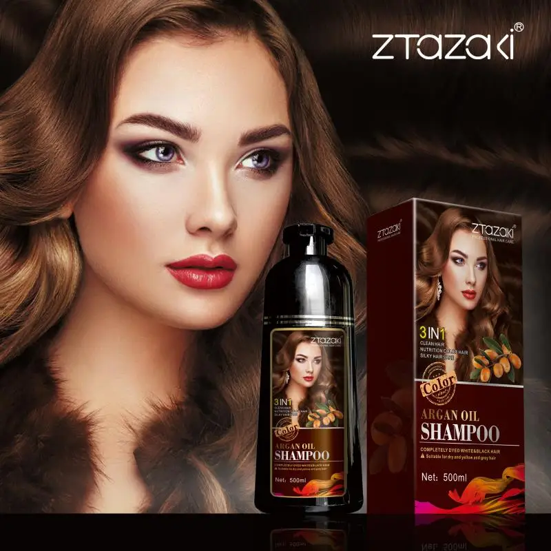 

Ztazaki 500ml Natural Color Shampoo Permanent Fast Brown Hair Color Dye Shampoo For Women Beauty Hair Dyeing