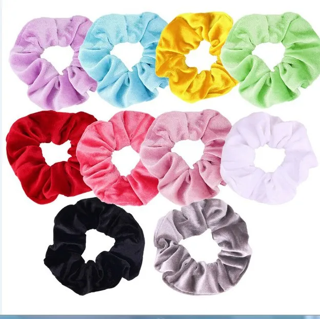 10pcs Light color ZMASEY 10 шт./лот 45 цветов(можно выбрать) бархатные резинки для женщин девочек эластичные волосы резиновые ленты аксессуары для галстука резинка для волос - Цвет: 10pcs Light color