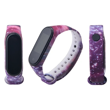 Mi band 3 4 ремешок Камуфляжный силиконовый универсальный ремешок для Xiaomi mi Band 4 3 band 4 Band 3 браслет с мультяшным принтом из ТПУ - Цвет: Star River