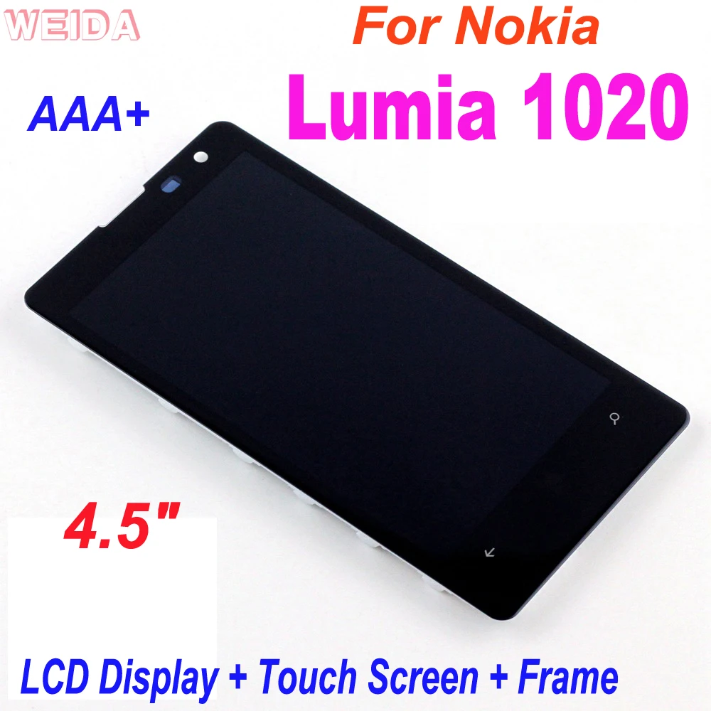 ЖК-дисплей 4 5 &quotAAA + для Nokia Lumia 1020 сенсорный экран дигитайзер в сборе с рамкой
