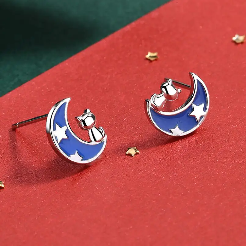 Милые корейские серьги в виде животных милые котенка легкие ювелирные изделия |