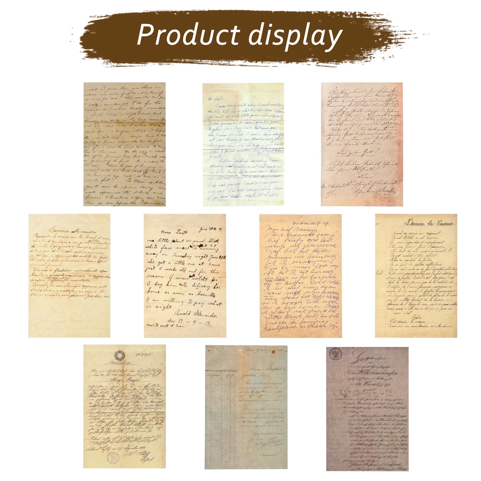 

60pcs/10set Vintage Materials Book Paper Letter Deco for Stationery Scrapbooking Cards Journaling DIY Retro Materials Paper