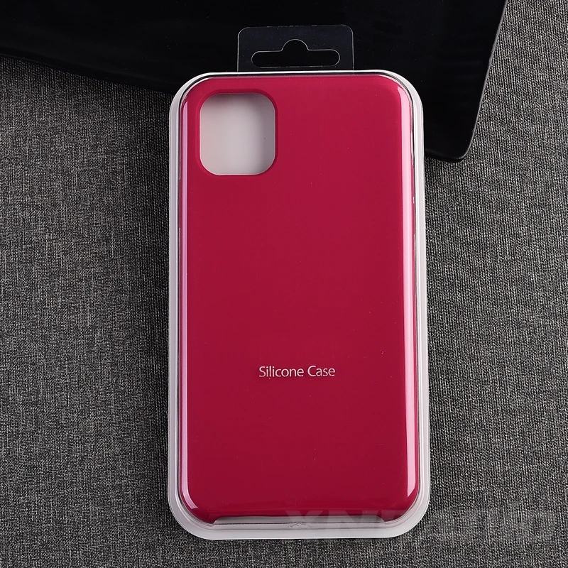 Официальный силиконовый чехол для телефона для Apple iPhone 11 Pro Max чехол для iPhone XR X XS Max 7 8 6 6s Plus с логотипом задняя крышка - Цвет: Rose Red