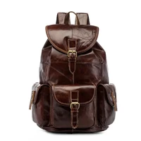 mens leather leisure backpack