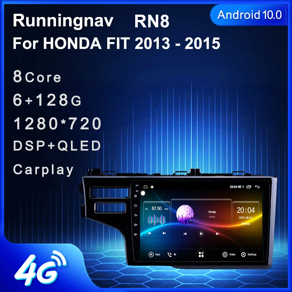4G LTE Android 10 1 Подходит для Honda Fit 2013 2015 мультимедийный стерео автомобильный DVD плеер