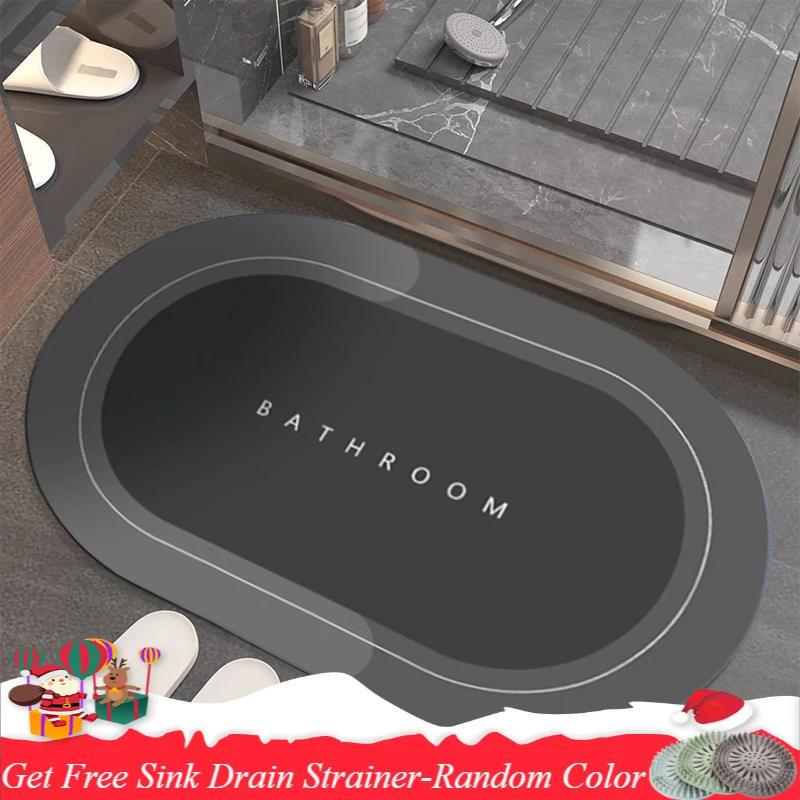 

Super Absorbent Bath Mat Quick Drying Bathroom Rug Non-slip Entrance Doormat Nappa Skin Floor Mats Toilet Carpet Home Decor