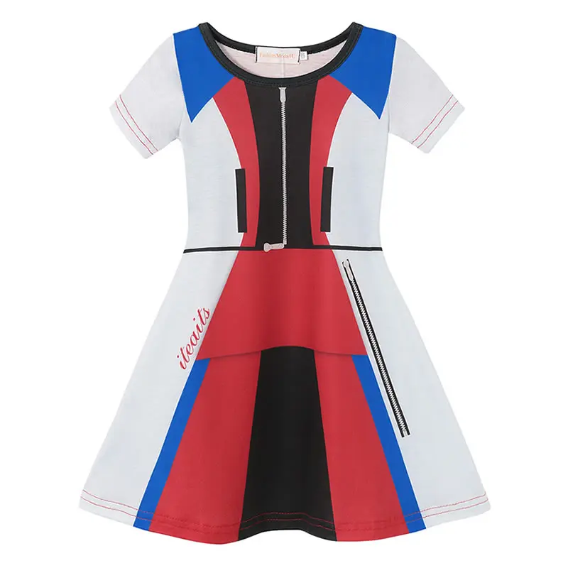 Descendant 3 Mal Dress For Girl Halloween Party Audrey Children Uma Role Playing Costumes 3D print Pattern Kids Clothes | Детская одежда