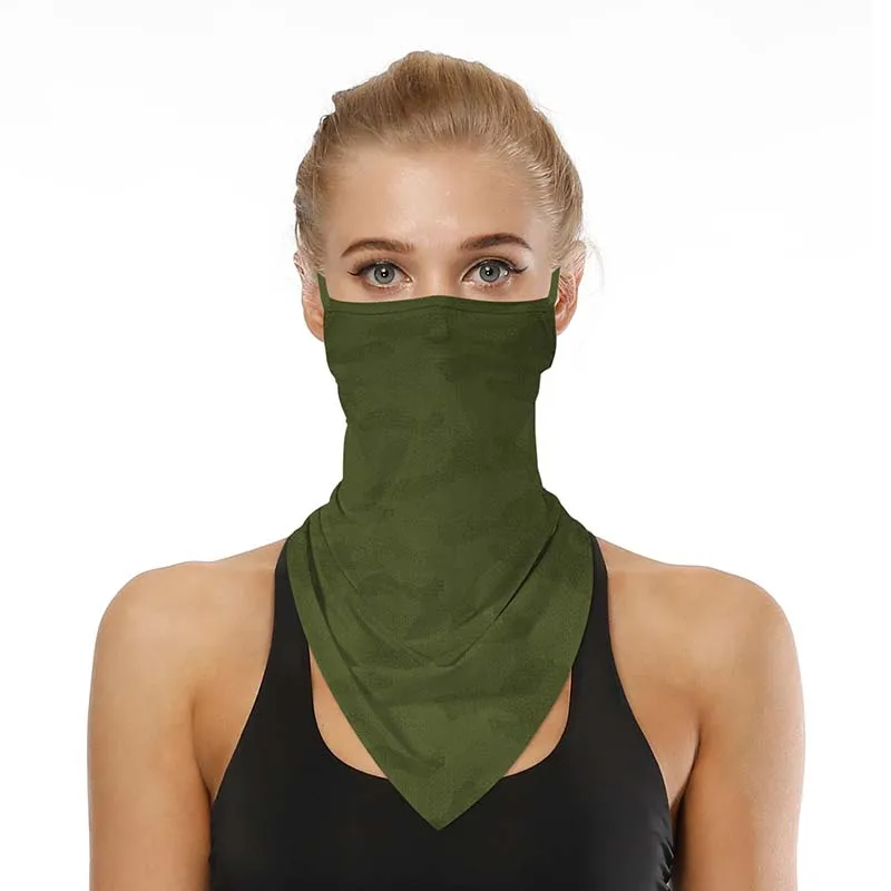 

Army Green Camouflage Jacquard Triangle Scarf Riding Mask Unisex Cycling Masks Unique Color Anti-dust Breathable Mask Hiking