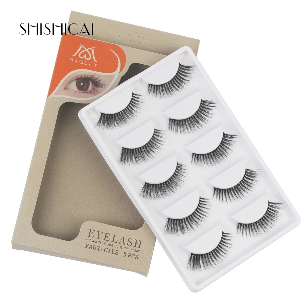 MAGEFY накладные ресницы для наращивания 5 пар 100% наращивание ресниц реального