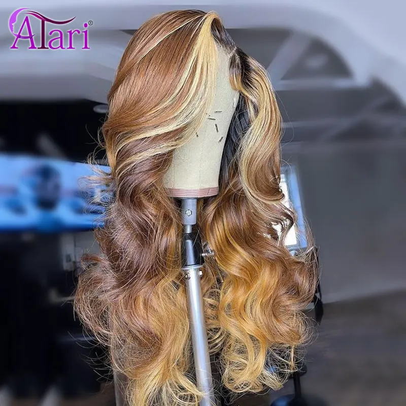 

Atari Honey Blonde Body Wave Human Hair Wigs for Women Malaysian Virgin Pre Plucked 30 Inch HD Transparent Lace Frontal Wig