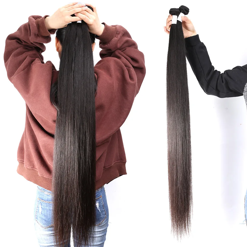 Бразильские пряди из 100% человеческих волос 3 4 с фронтальной сеткой 30 40 дюймов