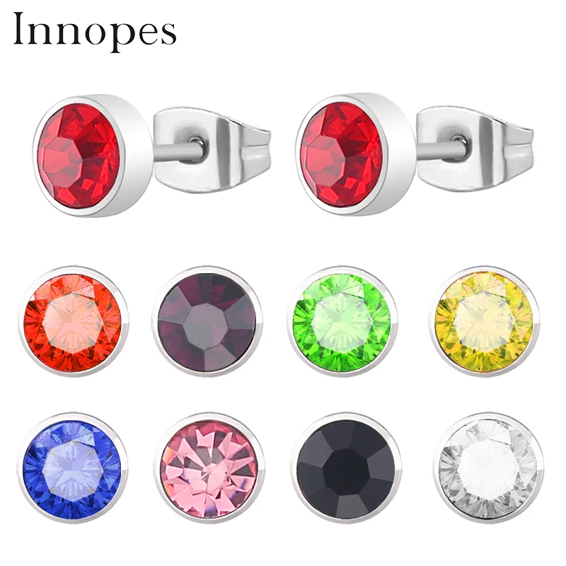 Innopes синие циркониевые серьги для женщин Роскошные в гвоздики звезда кристалл