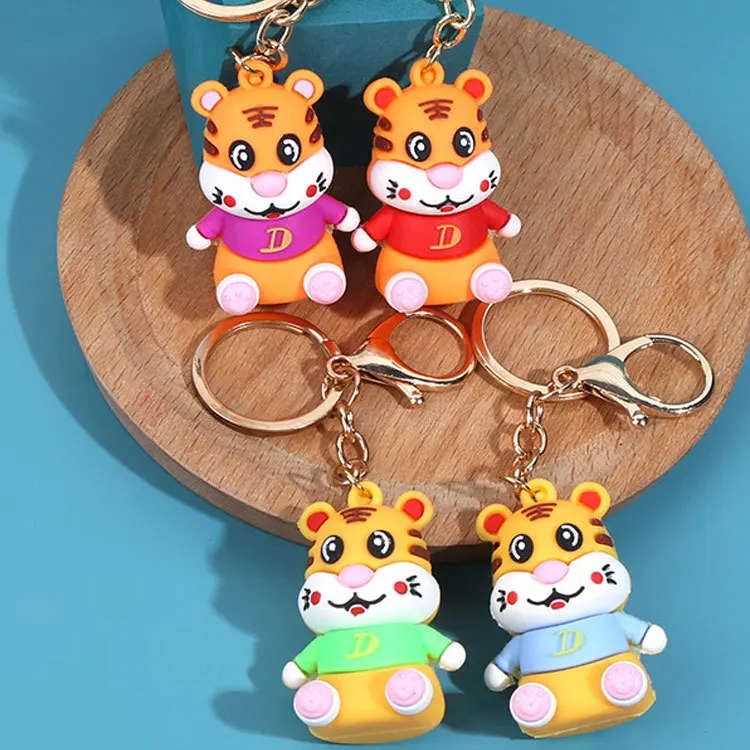 

2022 Year of The Tiger Tiger Keychain Student Schoolbag Pendant Couple Keychain Year Giveaway Promotion Small Gift Key Chains