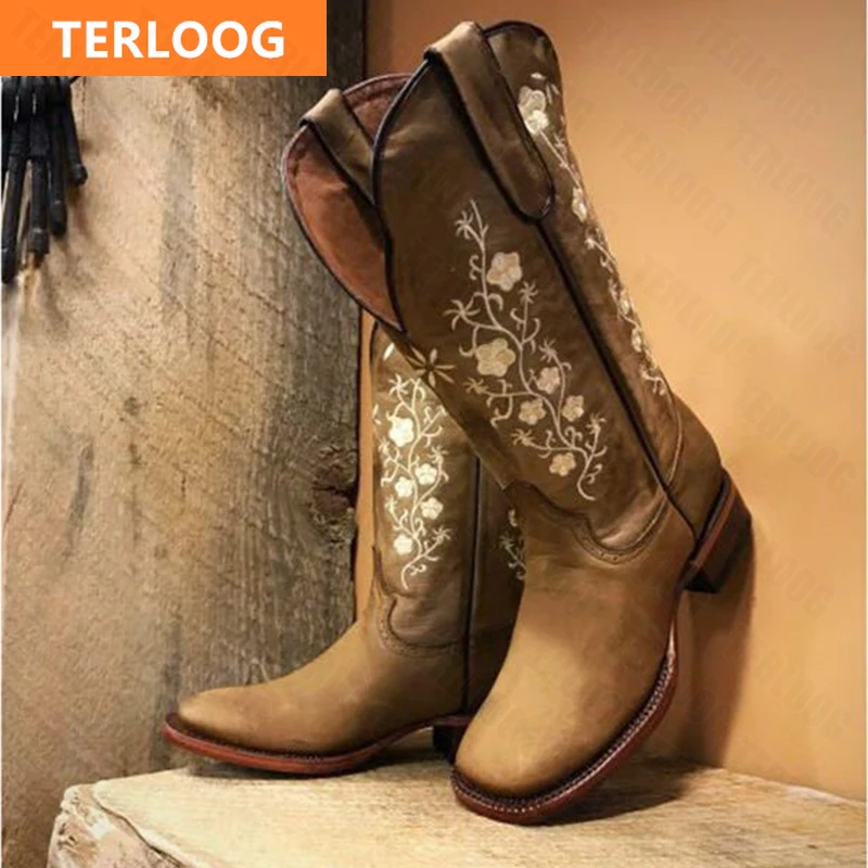 

New Mid-heels Pumps 2021 Winter Gladiator Mid-calf Cozy Women Shoes Designer Snow Chelsea Boots Chunky Fashion Goth Boots Mujer