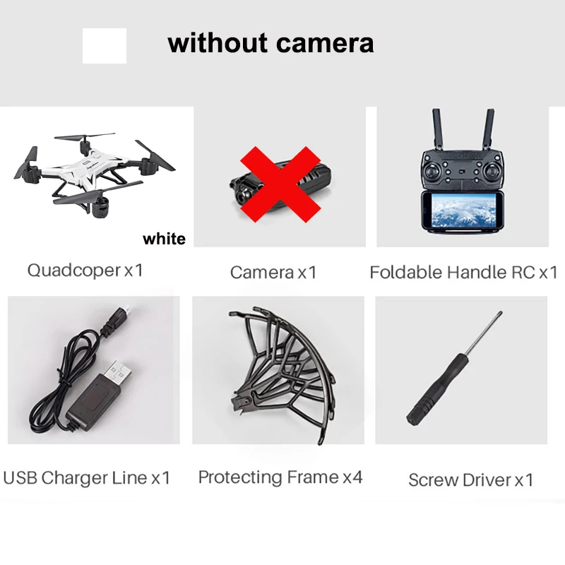 white without camera Радиоуправляемый вертолет Дрон 4K с камерой HD 1080P wifi FPV RC Дрон Профессиональный складной Квадрокоптер 20 минут работы от батареи - Цвет: white without camera
