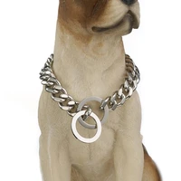 1215mm metal dog chain heavy duty choker cuban chain dog collar strong stainless steel links slip chain training collar 12 32
