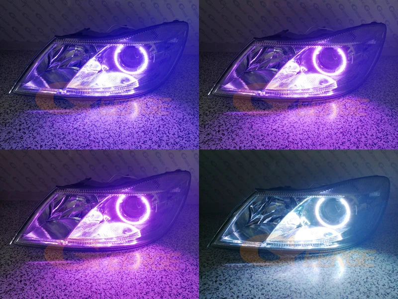 Для SKODA OCTAVIA MK2 A5 FL 2009 2010 2011 2012 RF Remote BT App многоцветный ультра яркий RGB комплект светодиодов «глаза ангела» Halo Rings (art.: 788bf7aa0) - 788bf7aa0