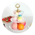 3-уровневая подставка для фруктовых тортов, подставка для десертов для вечерние, поднос для кексов, семейный поднос, тарелки для послеобеденного чая, свадьбы, посуда для вечеринки