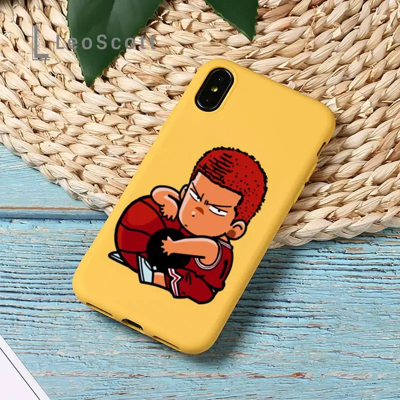 

Slam dunk anime manga Phone Case Yellow Candy Color for iPhone 11 12 mini pro XS MAX 8 7 6 6S Plus X SE 2020 XR