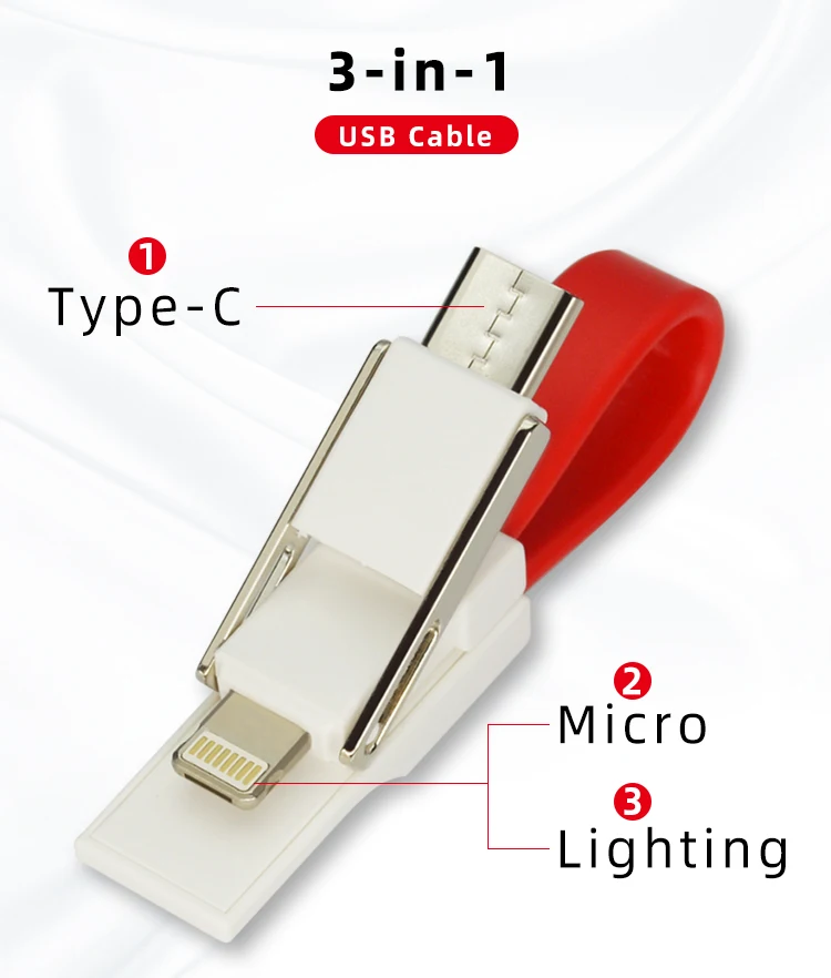 CHAURE, 3 в 1, USB кабель, мини брелок, 2А, портативный магнитный кабель для быстрой зарядки, для освещения типа C, микро-кабель для синхронизации данных и зарядки
