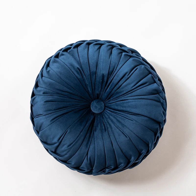 

Round Cushion Soft Velvet Pillow Pink Blue Solid Color Floor Pat 40x40cm Handcraft Home decoration Sofa Chair Car Decor