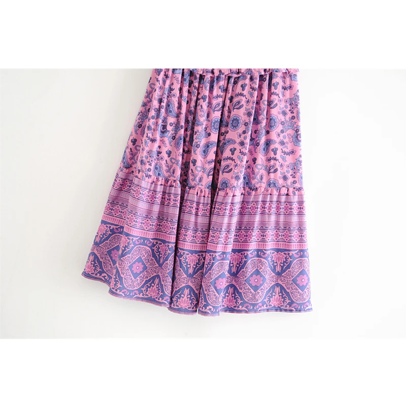 Платье-миди женское с открытыми плечами винтажным принтом и оборками | Женская