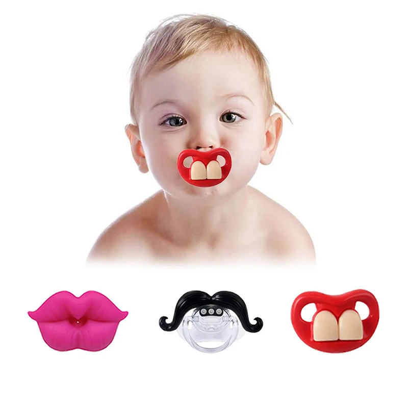 

4pcs Spoof Beard Pacifier Food Grade Silicone Funny Baby Dummy Nipple Teethers Toddler Orthodontic Soothers Teat Baby Gift