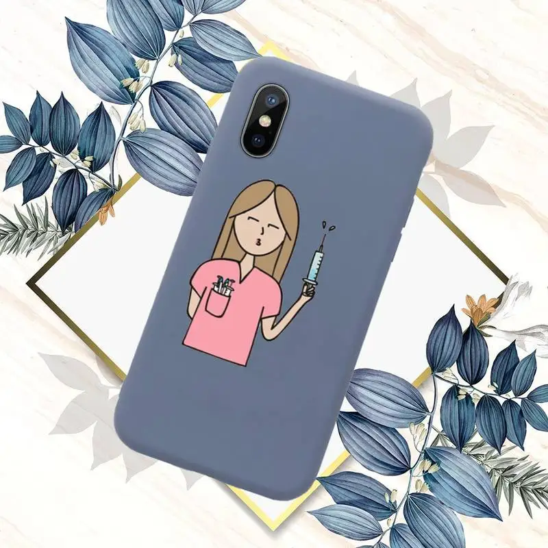 

Nurse Queen Doctor King Phone Case Candy Color for iPhone 11 12 mini pro XS MAX 8 7 6 6S Plus X SE 2020 XR