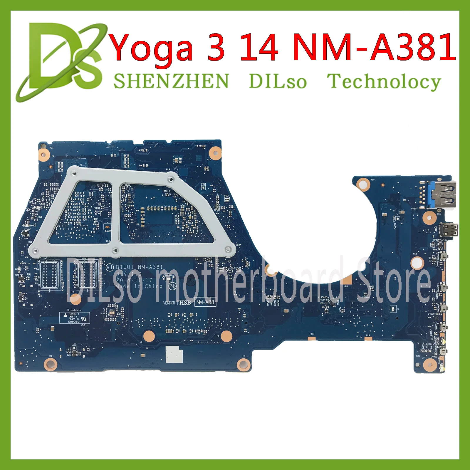 KEFU NM A381 материнская плата для ноутбука Lenovo YOGA3 14 BTUU1 REV: 1 0 с I5 5200U оригинальной