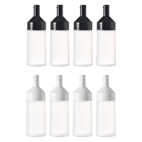 8 pack condiment squeeze bottlessalad tomato sauce bottle food dispenser for oil for kitchen bbq use black white