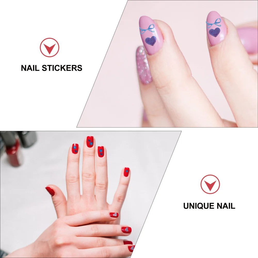 

12 Sheets Valentine's Day Nail Stickers Self-adhesive Heart Nail Decals
