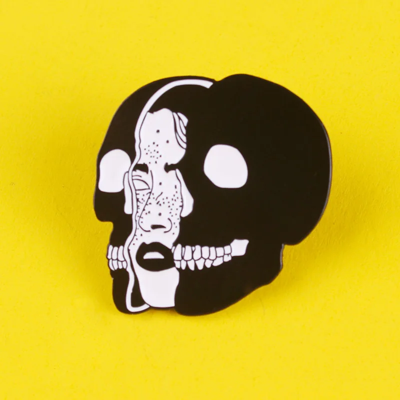 Брошь из цинкового сплава с изображением лица и черепа на Хэллоуин | Дом сад