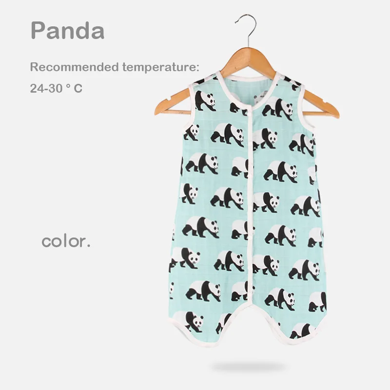 Panda OLOEY/ хлопок, детский тонкий жилет для сна, спальный мешок, летний комплект белья, спальные мешки для новорожденных, Детские Мультяшные ножки унисекс, отдельно - Цвет: Panda