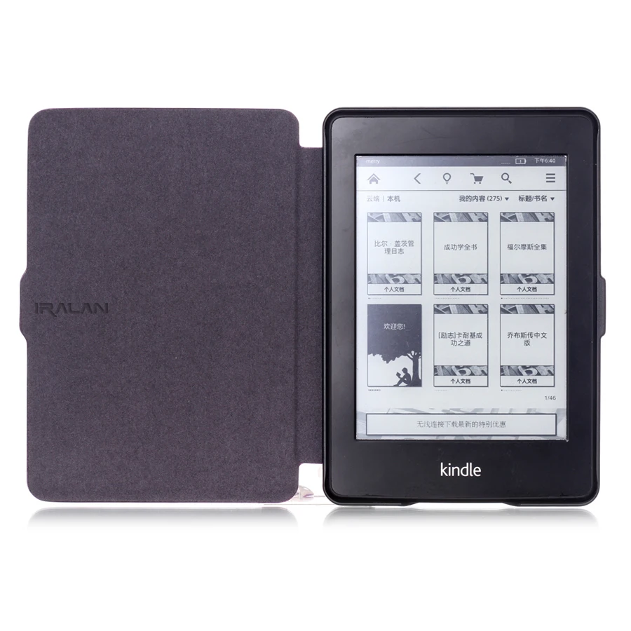 Чехол Slim Cover для электронной книги Amazon Kindle Paperwhite 1/2/3 из кожи, 6 дюймов, с пленкой и стилусом.