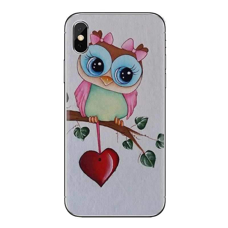 Цветной чехол для телефона с милым рисунком совы мультяшный Huawei P Smart Y6 P8 P9 P10 Plus Nova