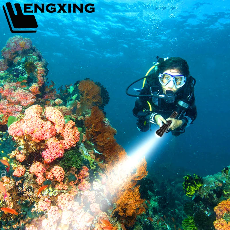 

Professional Diving LED Flashlight XM-L2 U3 Portable Lantern Lamp 18650 Battery Torch Bulbs for Underwater 100m Super Bright