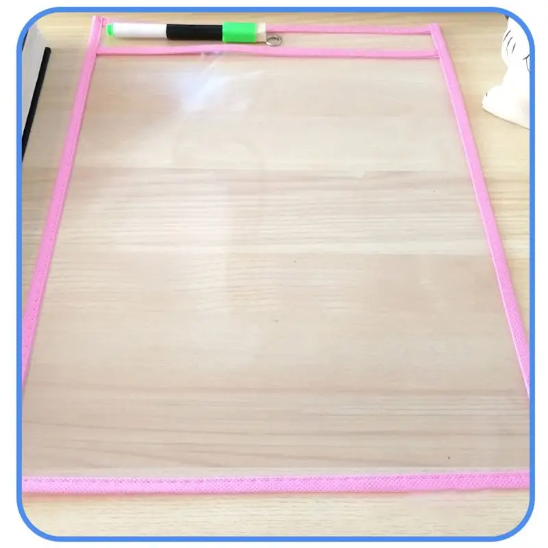 

20 Pcs Puzzle Toys Dry Brush Bag Can Be Reused PVC Transparent Drawing Toy Writing Dry Wipe Bag