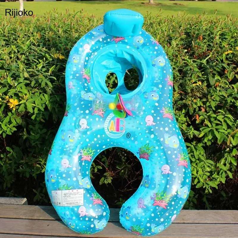

Summer Portable Baby Pool Float Neck Ring With Sunshade Mother Kids Swim Circle Inflatable Safety Swimming Ring Float Seat
