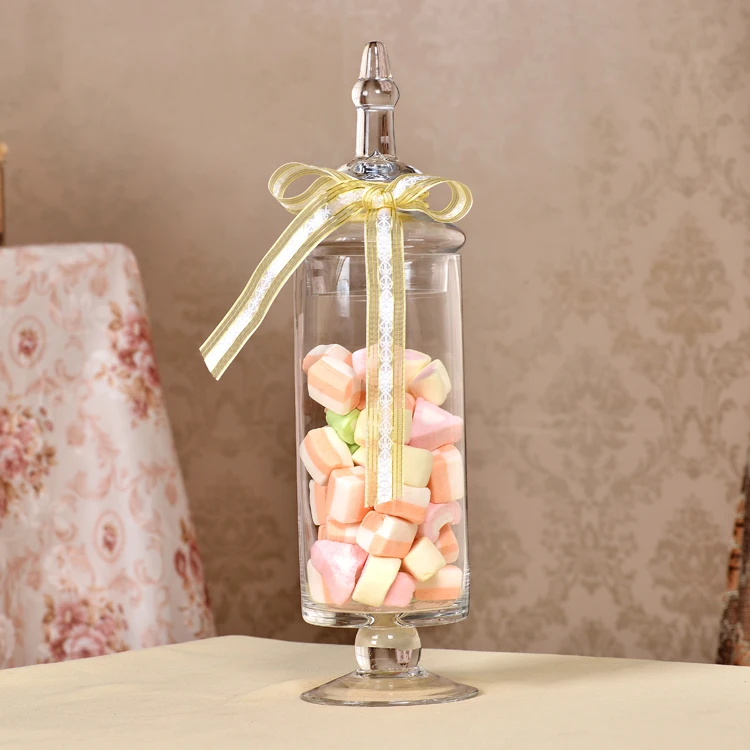 Transparent Glass Candy Jar with Cover Wedding Dessert Display Stand Home | Дом и сад