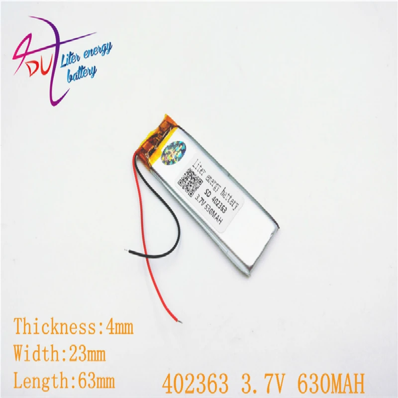 3 7 V 630mAh 402565 402363 литр энергии литий полимерный ионный аккумулятор для Mp3 MP4 MP5 GPS