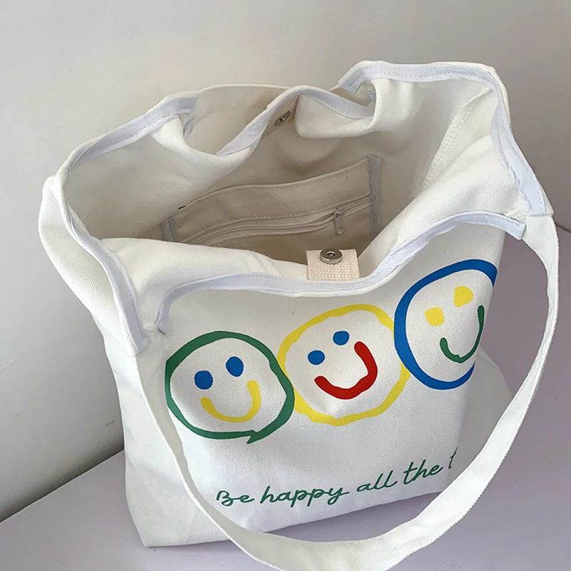 

Large Women's Canvas Tote Bag 2021 Cotton Cloth Shoppers Fabric Casual Shoulder Shopping Bag Ladies Handbags Eco Shopper Bags