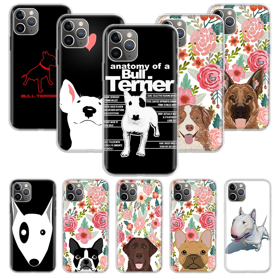 Чехол для телефона с изображением щенков Бультерьера Apple iPhone 7 8 Plus 11 12 Mini Pro 10 X XS XR 6