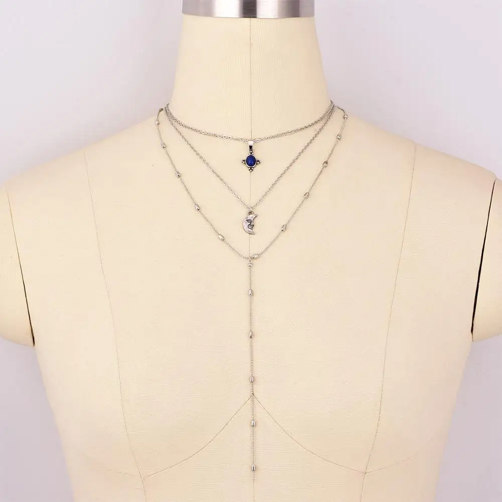 

WANGAIYAO Bohemian Moon Multilayer Necklace Female Jewelry