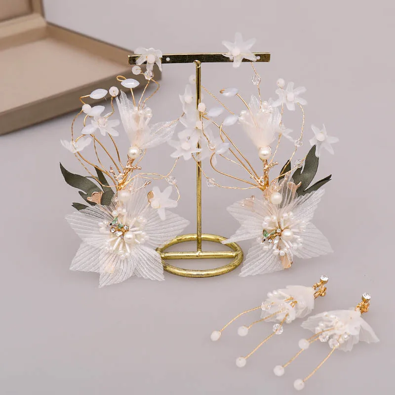 Комплект свадебных украшений FORSEVEN Цветочная марлевая пряжа цветочные свадебные