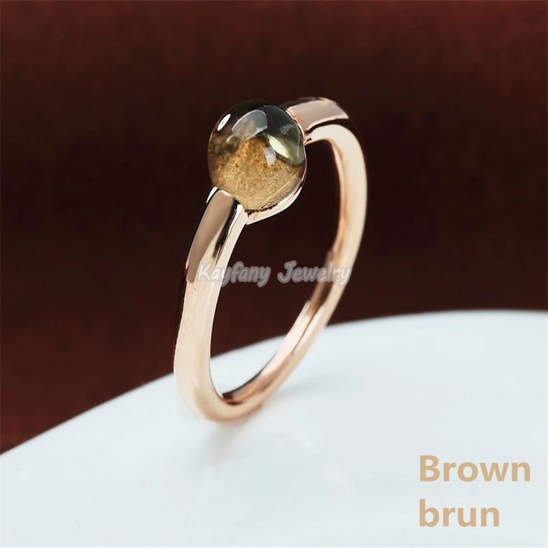 2021 Real Charm Jewelry 4 Colour Round Big Crystal Rose Gold Plated Wedding Rings For Women Party Gifts Surprise Price |