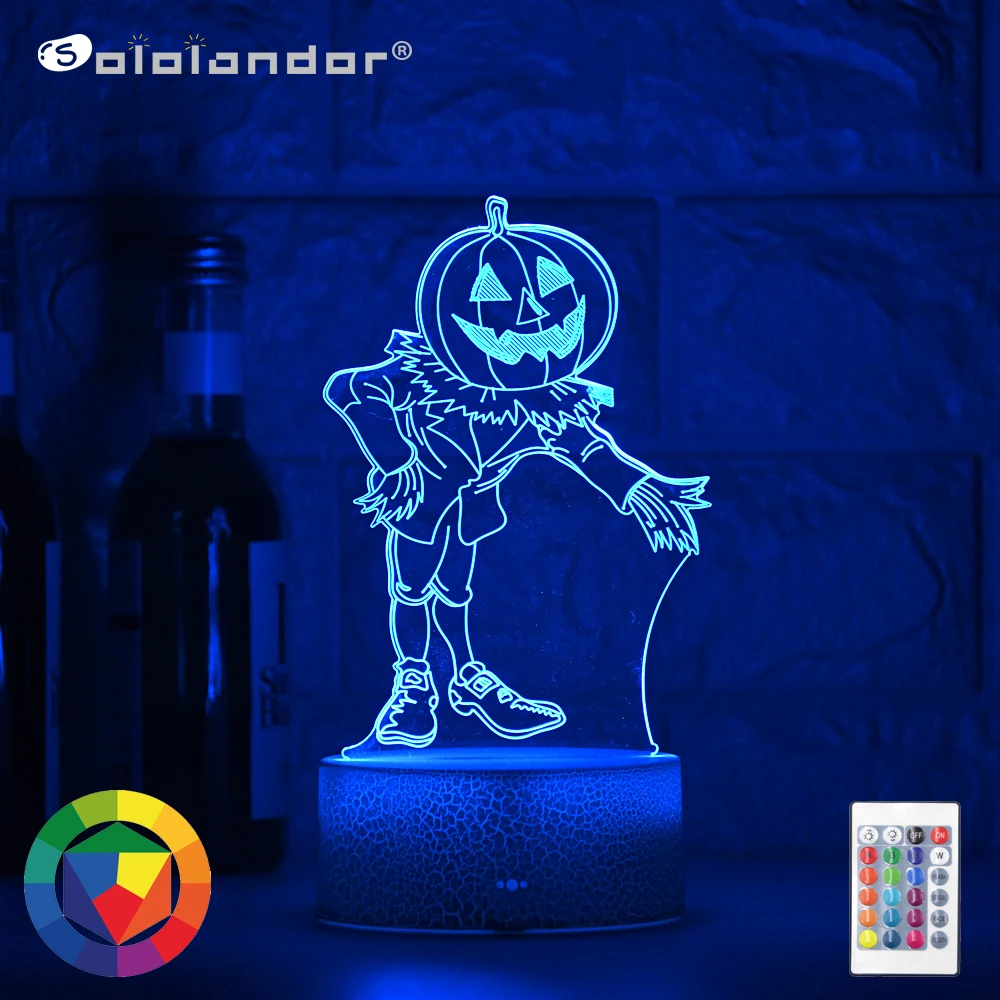 

2021 Newest Pumpkin LED Lamp Creative 3D LED Night Lights Novelty Illusion Night Lamp 3D Illusion Table Lamp For Home Decorative
