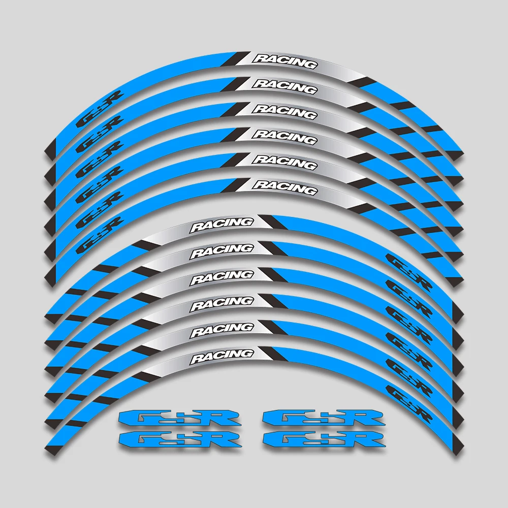 

12 полосок, наклейки спереди и сзади, наклейка на мотоцикл, наклейки, Светоотражающие Водонепроницаемые наклейки на колеса для SUZUKI GSR 750 600