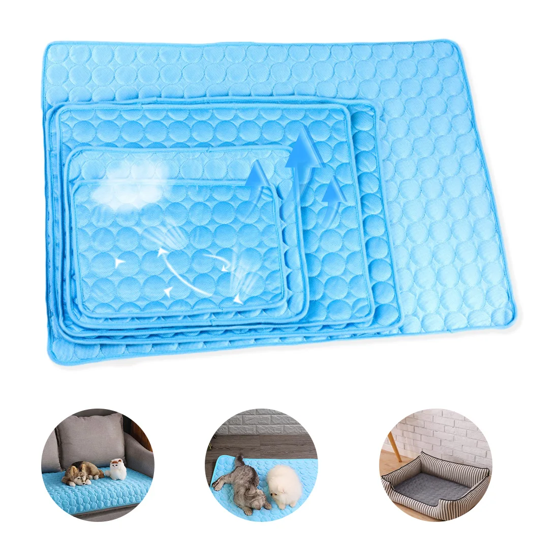 

2020 Summer Cooling Mat New Pet Summer Hot Selling Soft Self-cooling Mat Dog Cat Sleeping Mat Ice Silk Mat Pet Non-stick Blanket