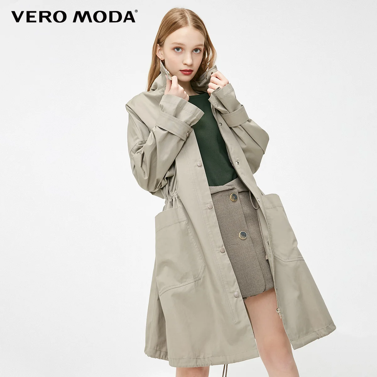 Lt. hemp sand Vero Moda женский плащ свободного кроя с принтом граффити | 319121532 - Цвет: Lt. hemp sand